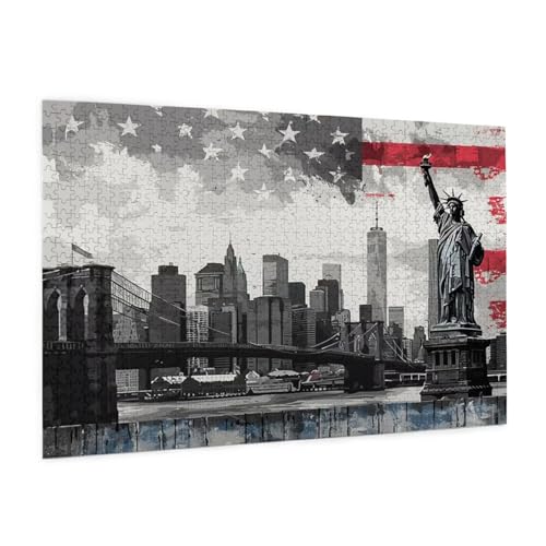 Stadt Puzzle 5000 Teile Erwachsene Puzzle Brücke Muster Design mit Geschenkbox-Verpackung als Geschenk für Frauen, Anspruchsvolle Familienaktivität für Anfänger, Zimmer Deko 105 x 156 cm -1192y von Zyupwjyy