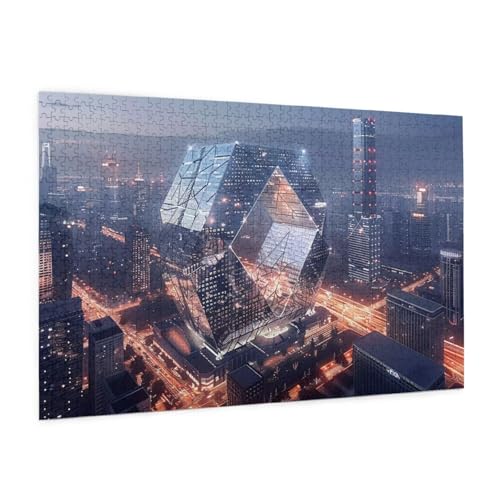 Stadt Puzzle 5000 Teile Erwachsene Puzzle Nachtansicht Muster Design mit Geschenkbox-Verpackung als Geschenk für Frauen, Anspruchsvolle Familienaktivität für Anfänger, Zimmer Deko 105 x 156 cm -1193y von Zyupwjyy