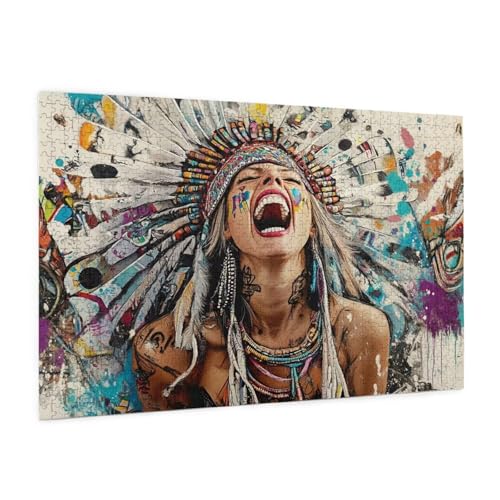 Stamm Puzzle 5000 Teile Erwachsene Puzzle Frau Muster Design mit Geschenkbox-Verpackung als Geschenk für Frauen, Anspruchsvolle Familienaktivität für Erwachsene Anfänger,Zimmer Deko 105 x 156 cm -17y von Zyupwjyy