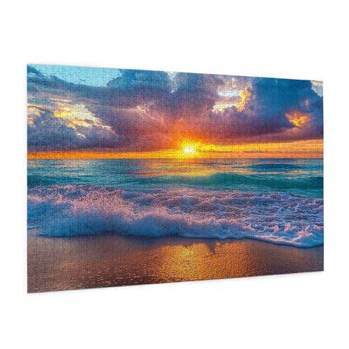 Strand Puzzle 2000 Teile Erwachsene Puzzle Untergehende Sonne Muster mit Geschenkbox-Verpackung als Geschenk für Frauen, Anspruchsvolle Familienaktivität für Anfänger, Zimmer Deko 99x70 cm -1655y Strand Puzzle 2000 Teile Erwachsene Puzzle Untergehende Sonne Muster mit Geschenkbox-Verpackung als Geschenk für Frauen, Anspruchsvolle Familienaktivität für Anfänger, Zimmer Deko 99x70 cm -1655y von Zyupwjyy