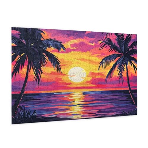 Strand Puzzle 2000 Teile Erwachsene Puzzle Untergehende Sonne Muster mit Geschenkbox-Verpackung als Geschenk für Frauen, Anspruchsvolle Familienaktivität für Anfänger, Zimmer Deko 99x70 cm -1656y Strand Puzzle 2000 Teile Erwachsene Puzzle Untergehende Sonne Muster mit Geschenkbox-Verpackung als Geschenk für Frauen, Anspruchsvolle Familienaktivität für Anfänger, Zimmer Deko 99x70 cm -1656y von Zyupwjyy