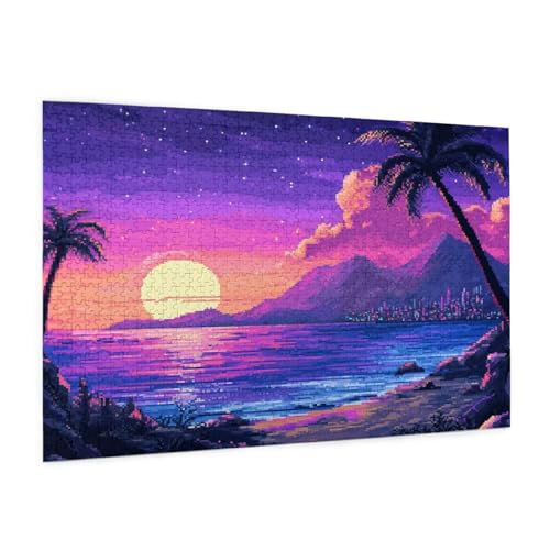 Strand Puzzle 300 Teile Erwachsene Puzzle Untergehende Sonne Muster mit Geschenkbox-Verpackung als Geschenk für Frauen, Anspruchsvolle Familienaktivität für Anfänger, Zimmer Deko 40x28 cm -1652y Strand Puzzle 300 Teile Erwachsene Puzzle Untergehende Sonne Muster mit Geschenkbox-Verpackung als Geschenk für Frauen, Anspruchsvolle Familienaktivität für Anfänger, Zimmer Deko 40x28 cm -1652y von Zyupwjyy