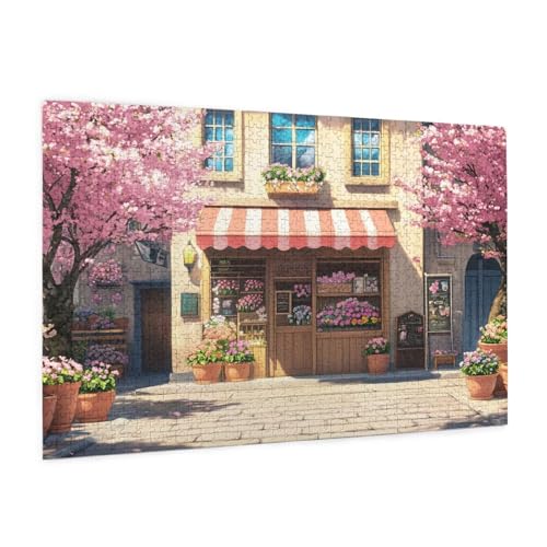 Straße Puzzle 1000 Teile Erwachsene Puzzle Speichern Muster Design mit Geschenkbox-Verpackung als Geschenk für Frauen, Anspruchsvolle Familienaktivität für Anfänger, Zimmer Deko 75 x 50 cm -1900y von Zyupwjyy