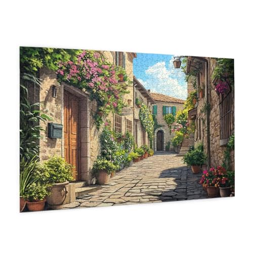 Straße Puzzle 300 Teile Erwachsene Puzzle Landschaft Muster Design mit Geschenkbox-Verpackung als Geschenk für Frauen, Anspruchsvolle Familienaktivität für Anfänger, Zimmer Deko 40 x 28 cm -1898y von Zyupwjyy