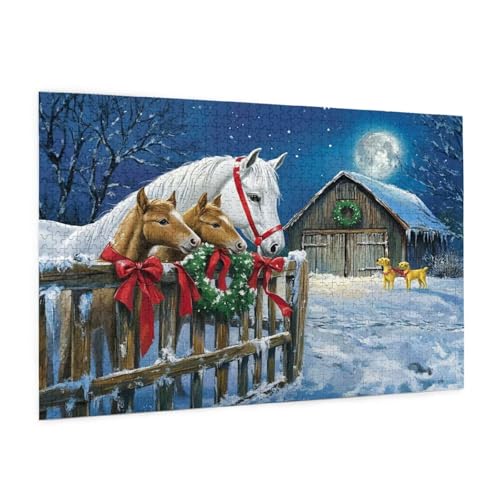 Tier Puzzle 1000 Teile Erwachsene Puzzle Bauernhof Muster Design mit Geschenkbox-Verpackung als Geschenk für Frauen, Anspruchsvolle Familienaktivität für Anfänger, Zimmer Deko 75 x 50 cm -2071y von Zyupwjyy