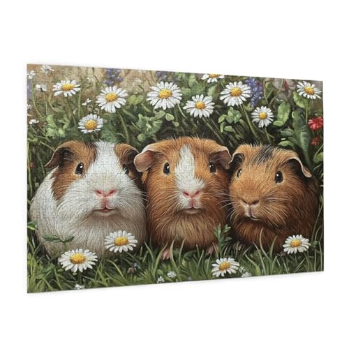 Tier Puzzle 1000 Teile Erwachsene Puzzle Hamster Muster Design mit Geschenkbox-Verpackung als Geschenk für Frauen, Anspruchsvolle Familienaktivität für Anfänger, Zimmer Deko 75 x 50 cm -136y von Zyupwjyy
