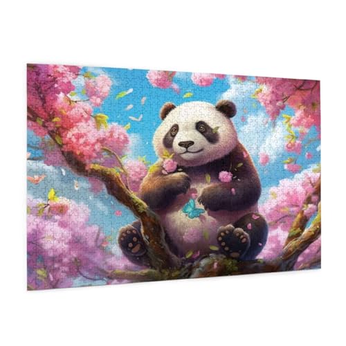 Tier Puzzle 1000 Teile Erwachsene Puzzle Panda Muster Design mit Geschenkbox-Verpackung als Geschenk für Frauen, Anspruchsvolle Familienaktivität für Erwachsene Anfänger, Zimmer Deko 75 x 50 cm -212y von Zyupwjyy
