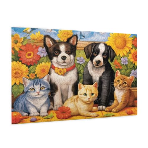 Tier Puzzle 1000 Teile Erwachsene Puzzle Party Muster Design mit Geschenkbox-Verpackung als Geschenk für Frauen, Anspruchsvolle Familienaktivität für Erwachsene Anfänger, Zimmer Deko 75 x 50 cm -199y von Zyupwjyy