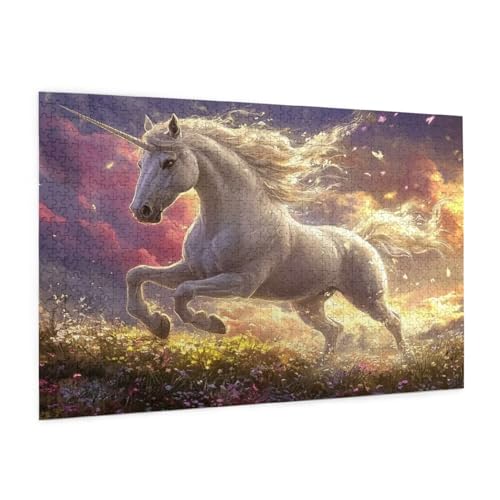 Tier Puzzle 2000 Teile Erwachsene Puzzle Einhorn Muster Design mit Geschenkbox-Verpackung als Geschenk für Frauen, Anspruchsvolle Familienaktivität für Anfänger, Zimmer Deko 99 x 70 cm -2063y von Zyupwjyy