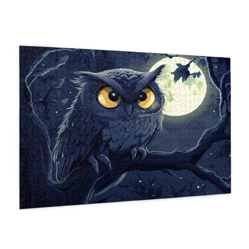 Tier Puzzle 2000 Teile Erwachsene Puzzle Eule Muster Design mit Geschenkbox-Verpackung als Geschenk für Frauen, Anspruchsvolle Familienaktivität für Erwachsene Anfänger, Zimmer Deko 99 x 70 cm -185y von Zyupwjyy