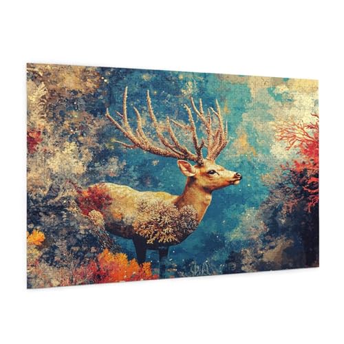 Tier Puzzle 2000 Teile Erwachsene Puzzle REH Muster Design mit Geschenkbox-Verpackung als Geschenk für Frauen, Anspruchsvolle Familienaktivität für Erwachsene Anfänger, Zimmer Deko 99 x 70 cm -176y von Zyupwjyy