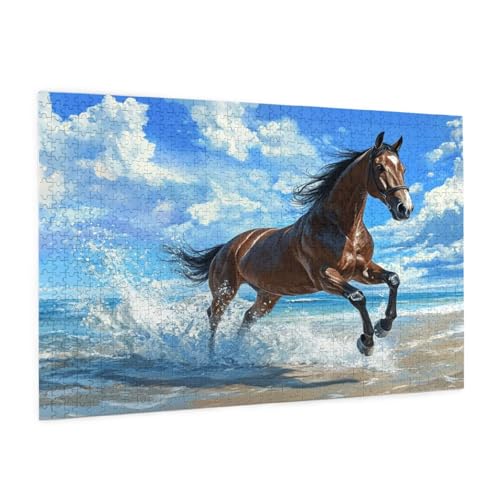Tier Puzzle 2000 Teile Erwachsene Puzzle Strand Muster Design mit Geschenkbox-Verpackung als Geschenk für Frauen, Anspruchsvolle Familienaktivität für Anfänger, Zimmer Deko 99 x 70 cm -2064y von Zyupwjyy
