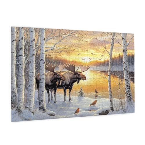 Tier Puzzle 2000 Teile Erwachsene Puzzle Wald Muster Design mit Geschenkbox-Verpackung als Geschenk für Frauen, Anspruchsvolle Familienaktivität für Erwachsene Anfänger, Zimmer Deko 99 x 70 cm -140y von Zyupwjyy