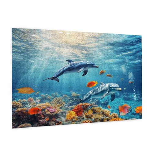 Tier Puzzle 300 Teile Erwachsene Puzzle Delphin Muster Design mit Geschenkbox-Verpackung als Geschenk für Frauen, Anspruchsvolle Familienaktivität für Erwachsene Anfänger,Zimmer Deko 40 x 28 cm -154y Tier Puzzle 300 Teile Erwachsene Puzzle Delphin Muster Design mit Geschenkbox-Verpackung als Geschenk für Frauen, Anspruchsvolle Familienaktivität für Erwachsene Anfänger,Zimmer Deko 40 x 28 cm -154y von Zyupwjyy