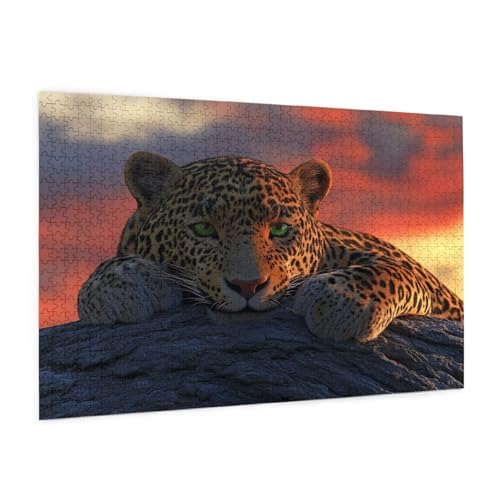 Tier Puzzle 300 Teile Erwachsene Puzzle Leopard Muster Design mit Geschenkbox-Verpackung als Geschenk für Frauen, Anspruchsvolle Familienaktivität für Anfänger, Zimmer Deko 40 x 28 cm -1306y von Zyupwjyy