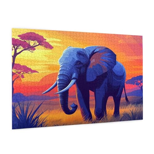 Tier Puzzle 5000 Teile Erwachsene Puzzle Elefant Muster Design mit Geschenkbox-Verpackung als Geschenk für Frauen, Anspruchsvolle Familienaktivität für Anfänger, Zimmer Deko 105 x 156 cm -1316y von Zyupwjyy