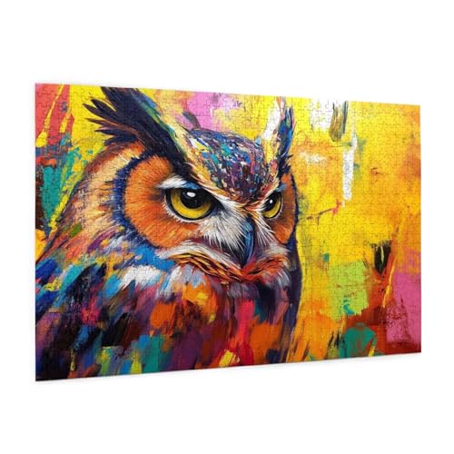 Tier Puzzle 5000 Teile Erwachsene Puzzle Eule Muster Design mit Geschenkbox-Verpackung als Geschenk für Frauen, Anspruchsvolle Familienaktivität für Anfänger, Zimmer Deko 105 x 156 cm -1366y von Zyupwjyy