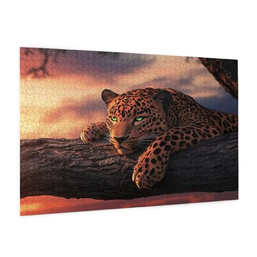 Tier Puzzle 5000 Teile Erwachsene Puzzle Leopard Muster Design mit Geschenkbox-Verpackung als Geschenk für Frauen, Anspruchsvolle Familienaktivität für Anfänger, Zimmer Deko 105 x 156 cm -135y von Zyupwjyy