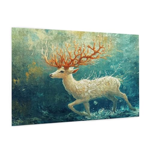 Tier Puzzle 5000 Teile Erwachsene Puzzle REH Muster Design mit Geschenkbox-Verpackung als Geschenk für Frauen, Anspruchsvolle Familienaktivität für Erwachsene Anfänger, Zimmer Deko 105 x 156 cm -177y von Zyupwjyy