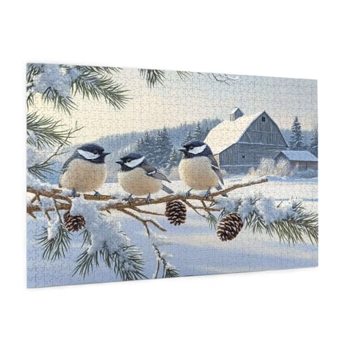 Tier Puzzle 5000 Teile Erwachsene Puzzle Winter Muster Design mit Geschenkbox-Verpackung als Geschenk für Frauen, Anspruchsvolle Familienaktivität für Anfänger, Zimmer Deko 105 x 156 cm -2177y von Zyupwjyy