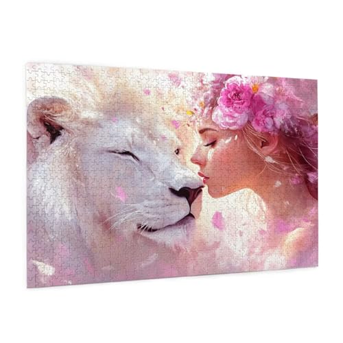 Tiger Puzzle 1000 Teile Erwachsene Puzzle Mädchen Muster Design mit Geschenkbox-Verpackung als Geschenk für Frauen, Anspruchsvolle Familienaktivität für Anfänger, Zimmer Deko 75 x 50 cm -2022y von Zyupwjyy