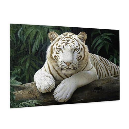 Tiger Puzzle 1000 Teile Erwachsene Puzzle Tier Muster Design mit Geschenkbox-Verpackung als Geschenk für Frauen, Anspruchsvolle Familienaktivität für Erwachsene Anfänger, Zimmer Deko 75 x 50 cm -807y von Zyupwjyy