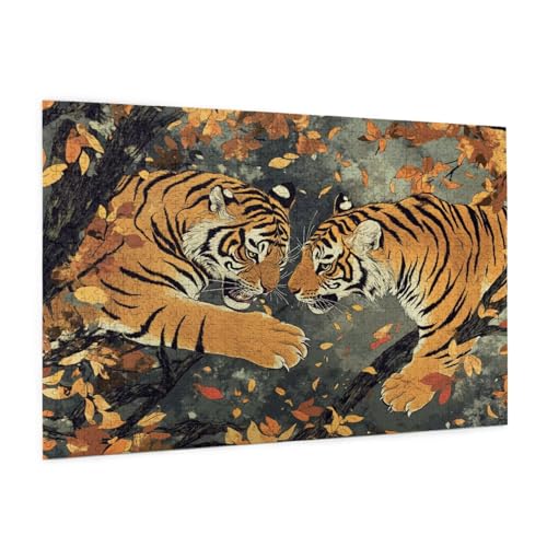 Tiger Puzzle 2000 Teile Erwachsene Puzzle Tier Muster Design mit Geschenkbox-Verpackung als Geschenk für Frauen, Anspruchsvolle Familienaktivität für Erwachsene Anfänger,Zimmer Deko 99 x 70 cm -2018y von Zyupwjyy