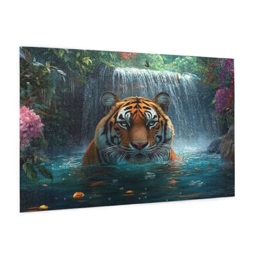 Tiger Puzzle 2000 Teile Erwachsene Puzzle Wald Muster Design mit Geschenkbox-Verpackung als Geschenk für Frauen, Anspruchsvolle Familienaktivität für Erwachsene Anfänger,Zimmer Deko 99 x 70 cm -2015y von Zyupwjyy