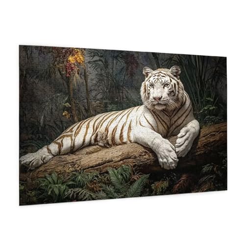 Tiger Puzzle 2000 Teile Erwachsene Puzzle Wald Muster Design mit Geschenkbox-Verpackung als Geschenk für Frauen, Anspruchsvolle Familienaktivität für Erwachsene Anfänger,Zimmer Deko 99 x 70 cm -2025y von Zyupwjyy