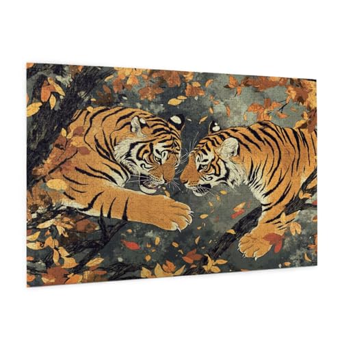 Tiger Puzzle 300 Teile Erwachsene Puzzle Wald Muster Design mit Geschenkbox-Verpackung als Geschenk für Frauen, Anspruchsvolle Familienaktivität für Erwachsene Anfänger, Zimmer Deko 40 x 28 cm -802y Tiger Puzzle 300 Teile Erwachsene Puzzle Wald Muster Design mit Geschenkbox-Verpackung als Geschenk für Frauen, Anspruchsvolle Familienaktivität für Erwachsene Anfänger, Zimmer Deko 40 x 28 cm -802y von Zyupwjyy
