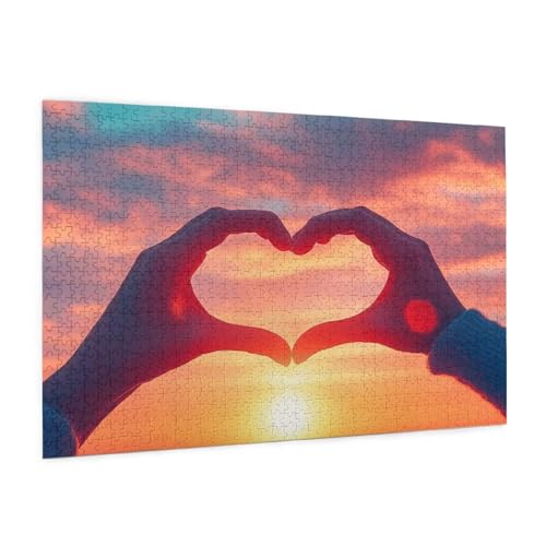 Untergehende Sonne Puzzle 2000 Teile Erwachsene Puzzle Liebe Muster Design mit Geschenkbox-Verpackung als Geschenk für Frauen, Anspruchsvolle Familienaktivität für Anfänger,Zimmer Deko 99x70 cm -837y von Zyupwjyy