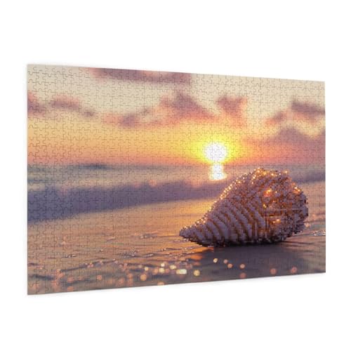 Untergehende Sonne Puzzle 2000 Teile Erwachsene Puzzle Meer Muster Design mit Geschenkbox-Verpackung als Geschenk für Frauen, Anspruchsvolle Familienaktivität für Anfänger,Zimmer Deko 99x70 cm -2052y von Zyupwjyy