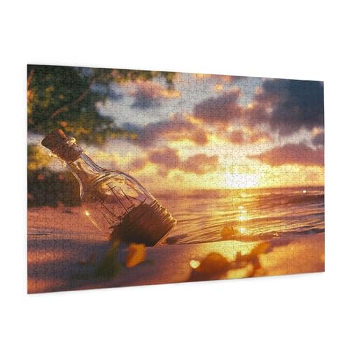Untergehende Sonne Puzzle 5000 Teile Erwachsene Puzzle Strand Muster mit Geschenkbox-Verpackung als Geschenk für Frauen, Anspruchsvolle Familienaktivität für Anfänger, Zimmer Deko 105x156 cm -2053y von Zyupwjyy