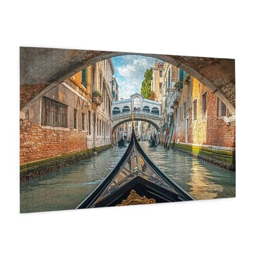 Venedig Puzzle 1000 Teile Erwachsene Puzzle Landschaft Muster Design mit Geschenkbox-Verpackung als Geschenk für Frauen, Anspruchsvolle Familienaktivität für Anfänger, Zimmer Deko 75 x 50 cm -2296y von Zyupwjyy