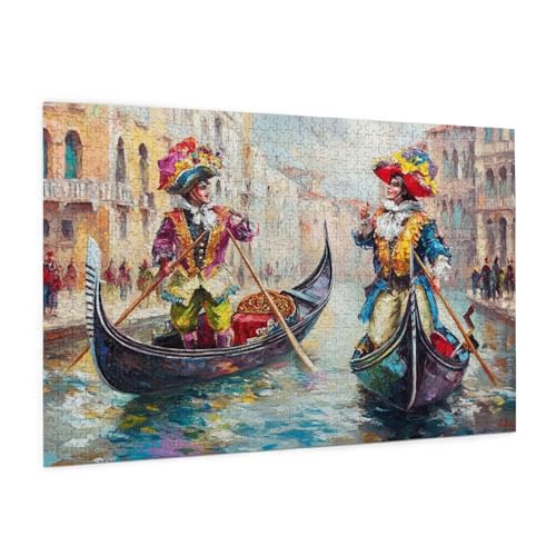 Venedig Puzzle 2000 Teile Erwachsene Puzzle Landschaft Muster Design mit Geschenkbox-Verpackung als Geschenk für Frauen, Anspruchsvolle Familienaktivität für Anfänger, Zimmer Deko 99 x 70 cm -2294y von Zyupwjyy