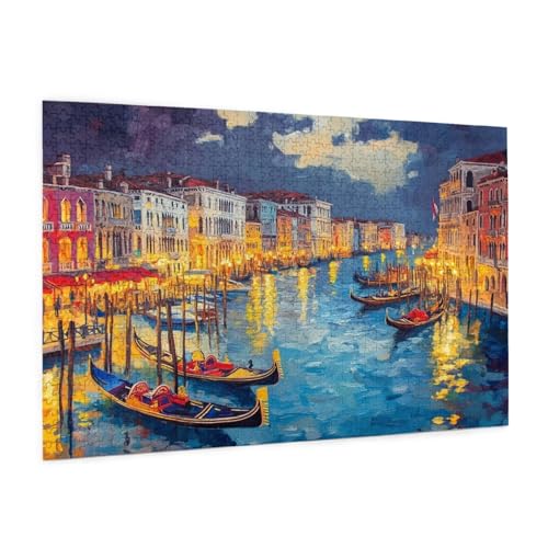 Venedig Puzzle 2000 Teile Erwachsene Puzzle Landschaft Muster Design mit Geschenkbox-Verpackung als Geschenk für Frauen, Anspruchsvolle Familienaktivität für Anfänger, Zimmer Deko 99 x 70 cm -2293y von Zyupwjyy