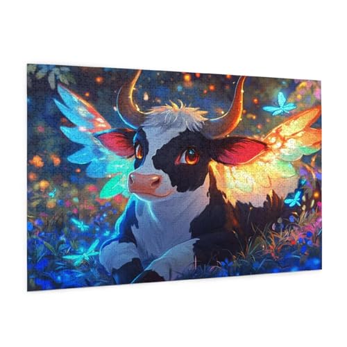 Vieh Puzzle 300 Teile Erwachsene Puzzle Tier Muster Design mit Geschenkbox-Verpackung als Geschenk für Frauen, Anspruchsvolle Familienaktivität für Erwachsene Anfänger, Zimmer Deko 40 x 28 cm -935y von Zyupwjyy