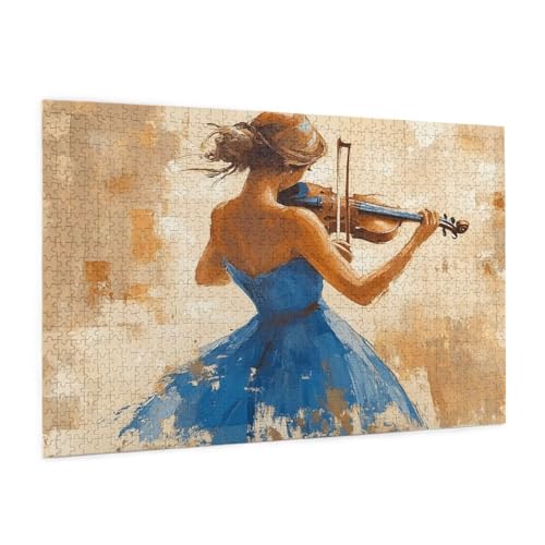 Violine Puzzle 300 Teile Erwachsene Puzzle Mädchen Muster Design mit Geschenkbox-Verpackung als Geschenk für Frauen, Anspruchsvolle Familienaktivität für Anfänger, Zimmer Deko 40 x 28 cm -1021y von Zyupwjyy