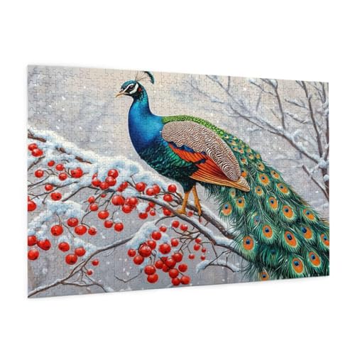 Wald Puzzle 300 Teile Erwachsene Puzzle Pfau Muster Design mit Geschenkbox-Verpackung als Geschenk für Frauen, Anspruchsvolle Familienaktivität für Erwachsene Anfänger, Zimmer Deko 40 x 28 cm -82y Wald Puzzle 300 Teile Erwachsene Puzzle Pfau Muster Design mit Geschenkbox-Verpackung als Geschenk für Frauen, Anspruchsvolle Familienaktivität für Erwachsene Anfänger, Zimmer Deko 40 x 28 cm -82y von Zyupwjyy