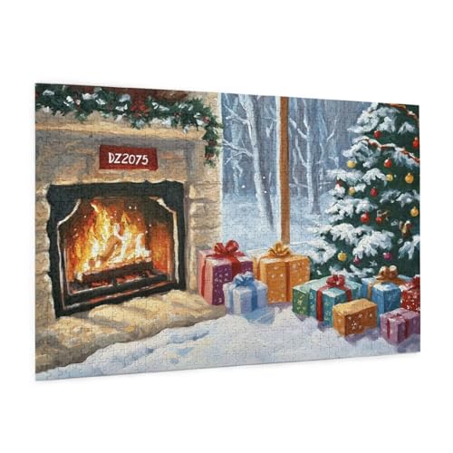Weihnachten Puzzle 1000 Teile Erwachsene Puzzle Geschenk Muster Design mit Geschenkbox-Verpackung als Geschenk für Frauen, Anspruchsvolle Familienaktivität für Anfänger, Zimmer Deko 75 x 50 cm -2278y von Zyupwjyy