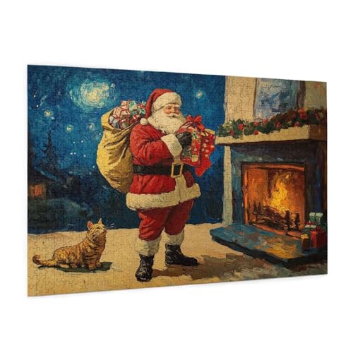 Weihnachten Puzzle 2000 Teile Erwachsene Puzzle Geschenk Muster Design mit Geschenkbox-Verpackung als Geschenk für Frauen, Anspruchsvolle Familienaktivität für Anfänger, Zimmer Deko 99 x 70 cm -2277y von Zyupwjyy