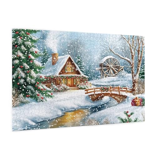 Weihnachten Puzzle 2000 Teile Erwachsene Puzzle Winter Muster Design mit Geschenkbox-Verpackung als Geschenk für Frauen, Anspruchsvolle Familienaktivität für Anfänger, Zimmer Deko 99 x 70 cm -2269y von Zyupwjyy