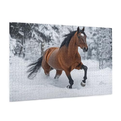 Winter Puzzle 1000 Teile Erwachsene Puzzle Tier Muster Design mit Geschenkbox-Verpackung als Geschenk für Frauen, Anspruchsvolle Familienaktivität für Erwachsene Anfänger, Zimmer Deko 75 x 50 cm -99y von Zyupwjyy