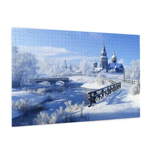 Winter Puzzle 5000 Teile Erwachsene Puzzle Landschaft Muster Design mit Geschenkbox-Verpackung als Geschenk für Frauen, Anspruchsvolle Familienaktivität für Anfänger, Zimmer Deko 105 x 156 cm -1251y von Zyupwjyy