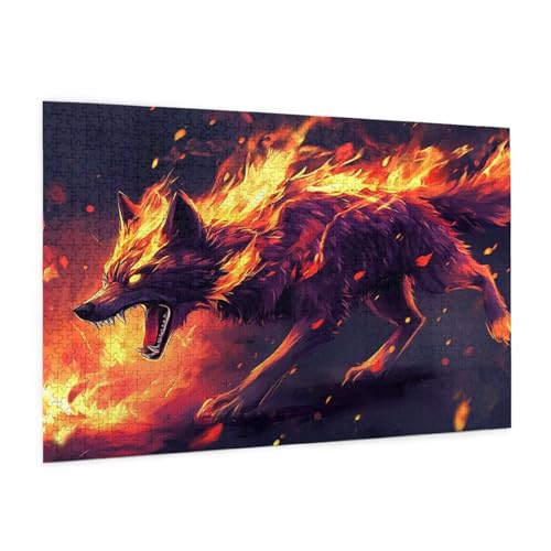 Wolf Puzzle 2000 Teile Erwachsene Puzzle Terror Muster Design mit Geschenkbox-Verpackung als Geschenk für Frauen, Anspruchsvolle Familienaktivität für Anfänger, Zimmer Deko 99 x 70 cm -2006y von Zyupwjyy