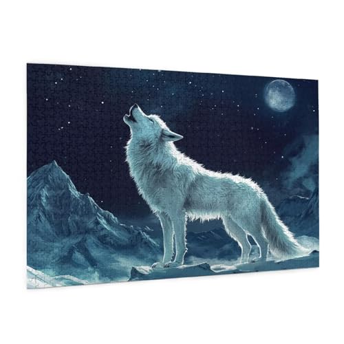 Wolf Puzzle 2000 Teile Erwachsene Puzzle Tier Muster Design mit Geschenkbox-Verpackung als Geschenk für Frauen, Anspruchsvolle Familienaktivität für Erwachsene Anfänger, Zimmer Deko 99 x 70 cm -1998y von Zyupwjyy