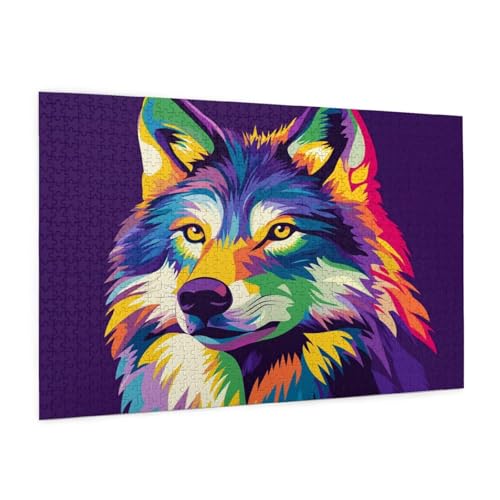 Wolf Puzzle 2000 Teile Erwachsene Puzzle Tier Muster Design mit Geschenkbox-Verpackung als Geschenk für Frauen, Anspruchsvolle Familienaktivität für Erwachsene Anfänger, Zimmer Deko 99 x 70 cm -1999y von Zyupwjyy