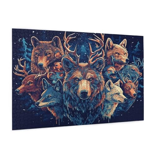 Wolf Puzzle 300 Teile Erwachsene Puzzle Tier Muster Design mit Geschenkbox-Verpackung als Geschenk für Frauen, Anspruchsvolle Familienaktivität für Erwachsene Anfänger, Zimmer Deko 40 x 28 cm -2001y von Zyupwjyy