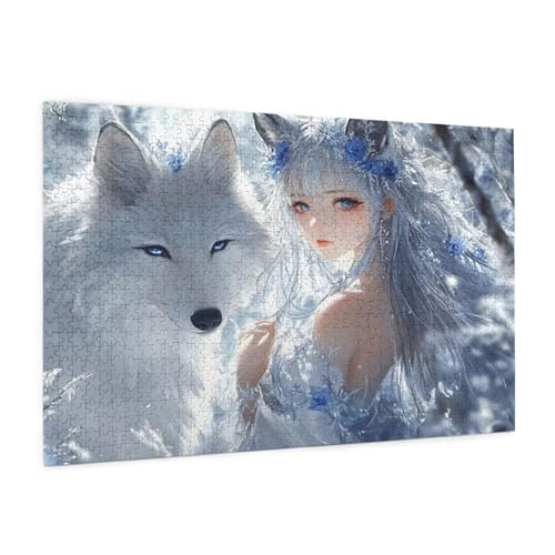 Wolf Puzzle 5000 Teile Erwachsene Puzzle Mädchen Muster Design mit Geschenkbox-Verpackung als Geschenk für Frauen, Anspruchsvolle Familienaktivität für Anfänger, Zimmer Deko 105 x 156 cm -2007y von Zyupwjyy