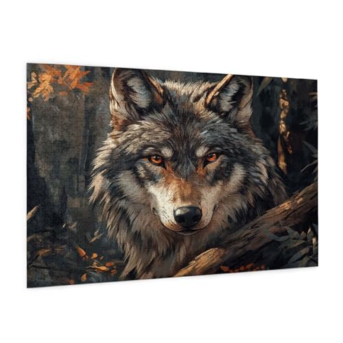 Wolf Puzzle 5000 Teile Erwachsene Puzzle Tier Muster Design mit Geschenkbox-Verpackung als Geschenk für Frauen, Anspruchsvolle Familienaktivität für Erwachsene Anfänger,Zimmer Deko 105 x 156 cm -791y von Zyupwjyy